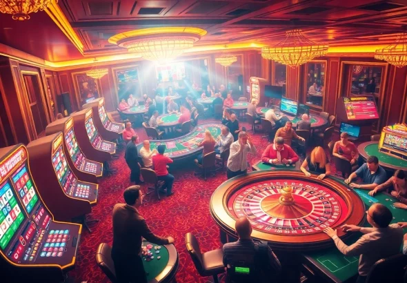 Experience thrilling action at casinon utan licens tables filled with excited players and vibrant slot machines.