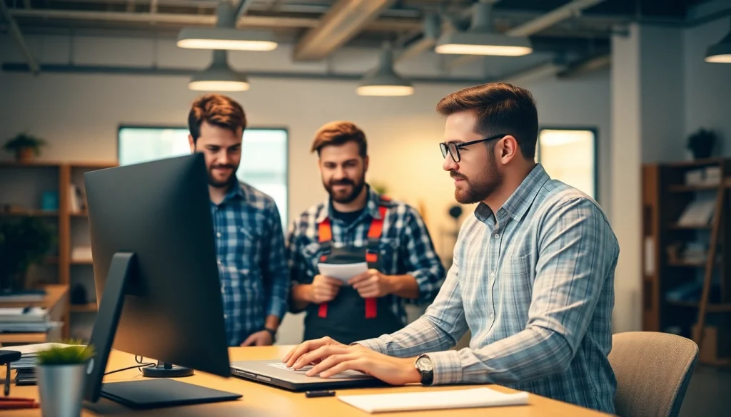 IT experte wiener neustadt consulting with local craftsmen in a collaborative and secure workspace